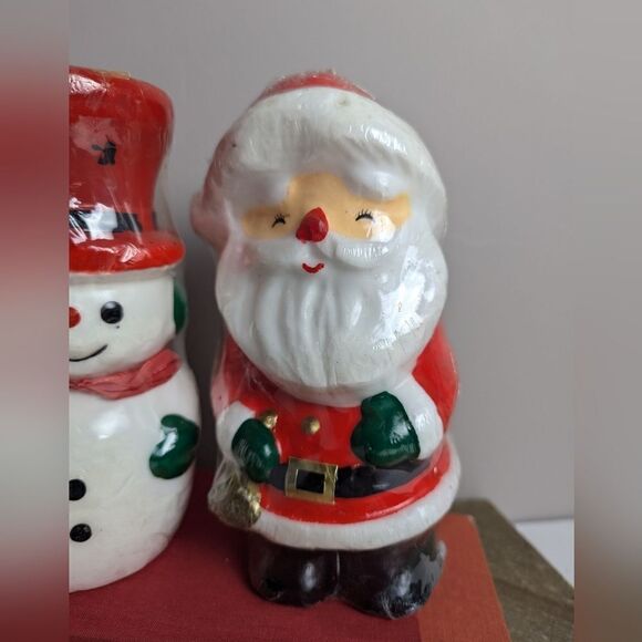Vintage Christmas Candles wax Santa Claus snowman new 7.5 inch set - Picture 3 of 6